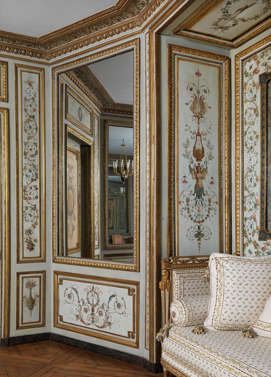 Boudoir from the Hôtel de Crillon, Pierre-Adrien Paris (French, 1747–1819), Oak, painted and gilded, French, Paris