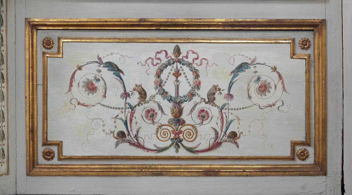 Boudoir from the Hôtel de Crillon, Pierre-Adrien Paris (French, 1747–1819), Oak, painted and gilded, French, Paris