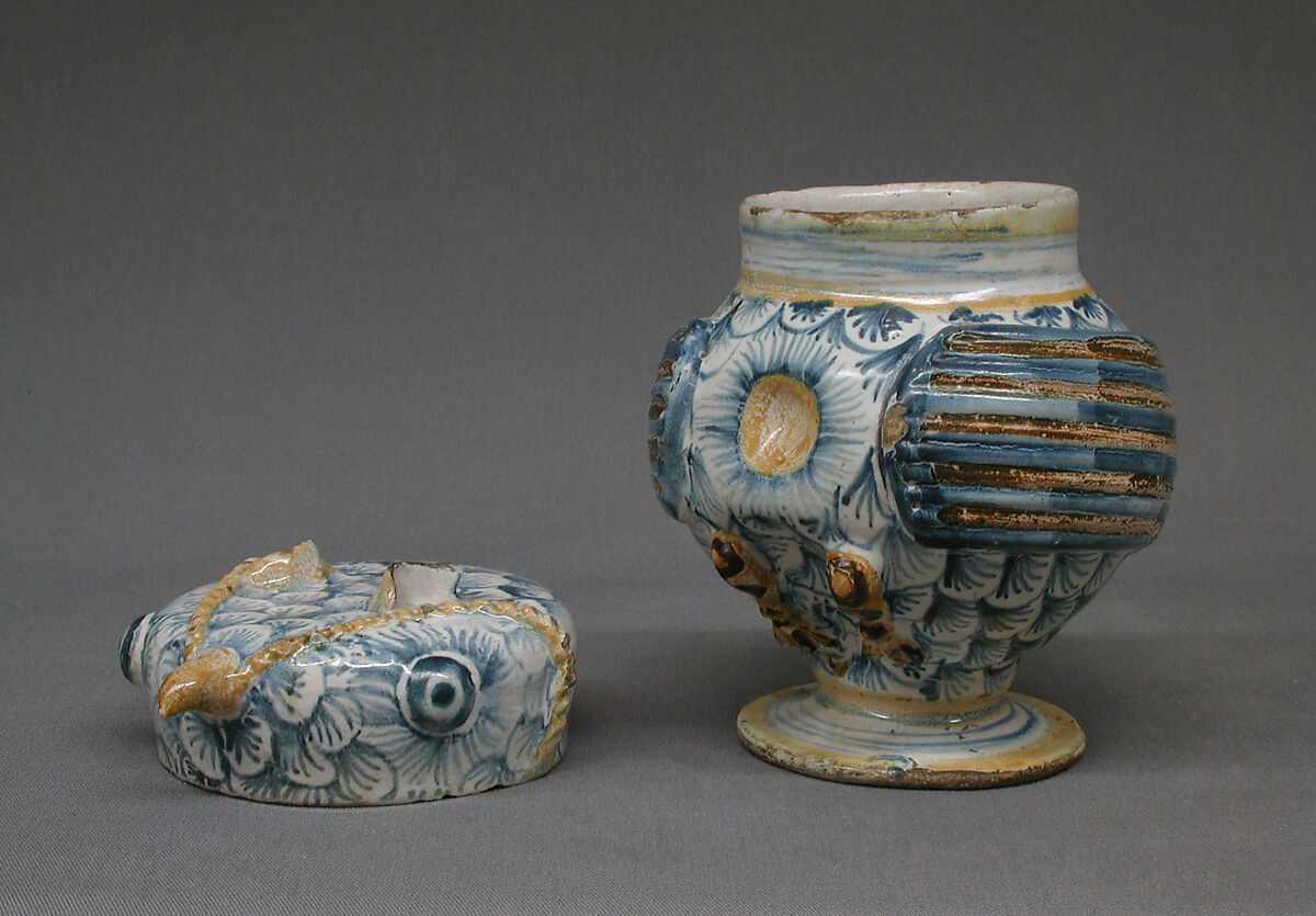 Tankard, Tin-glazed earthenware, Dutch, Antwerp