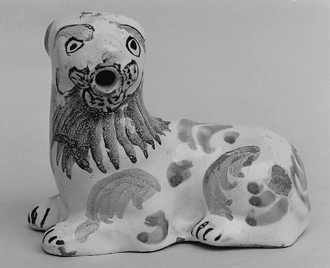 Lion, Tin-glazed earthenware, British, possibly Lambeth