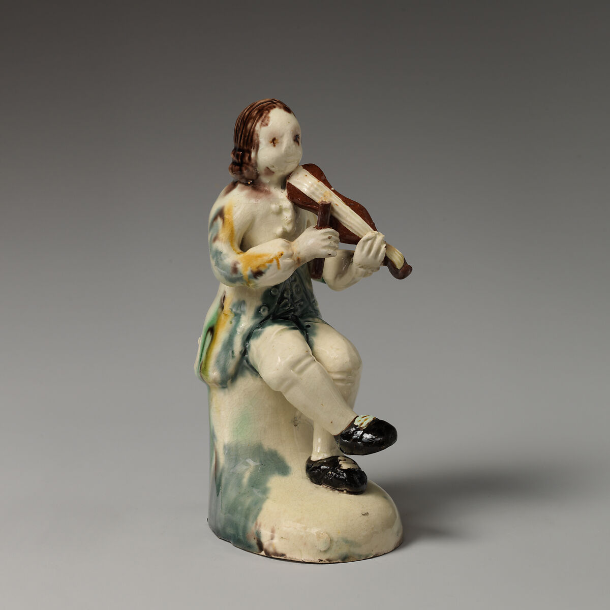 Fiddler, Style of Astbury-Whieldon, Lead-glazed earthenware, British, Staffordshire 