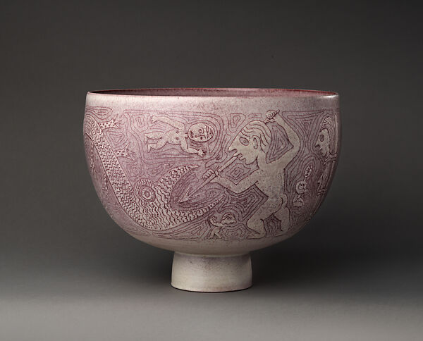 Bowl, Edwin Scheier (1910–2008), Stoneware, American