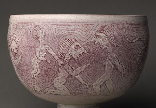 Bowl, Edwin Scheier (1910–2008), Stoneware, American