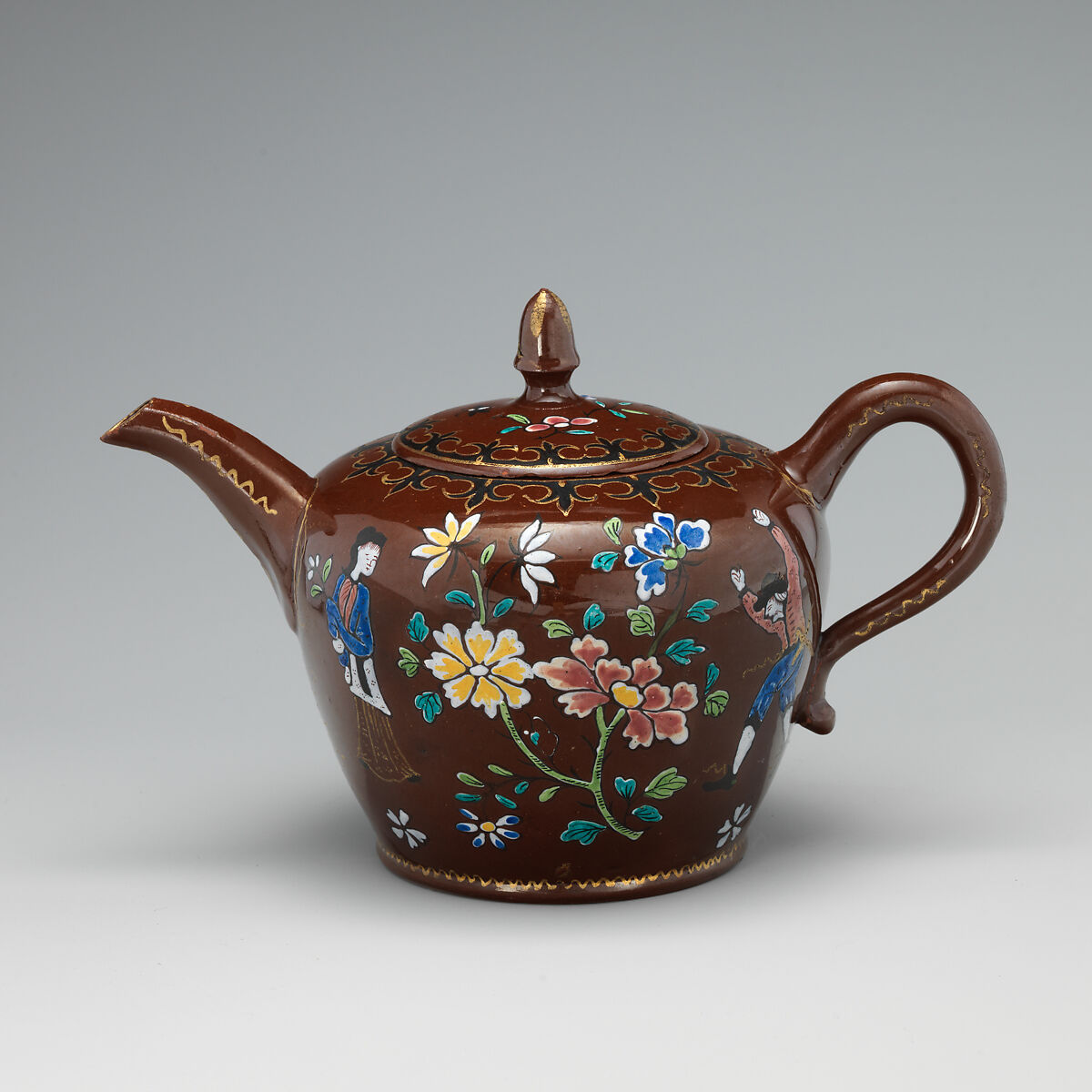 Teapot, Style of John Astbury (active 1688–1743), Lead-glazed earthenware, British, Staffordshire 