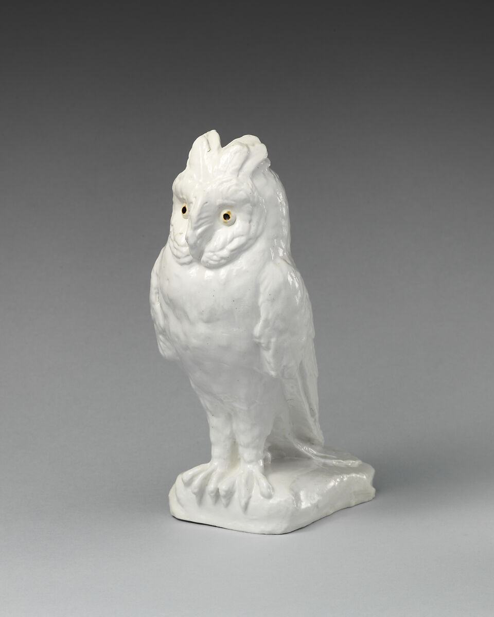 Owl, Salt-glazed stoneware, British, Staffordshire 