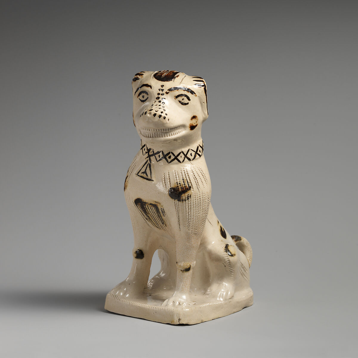 Dog, Salt-glazed stoneware, British, Staffordshire 