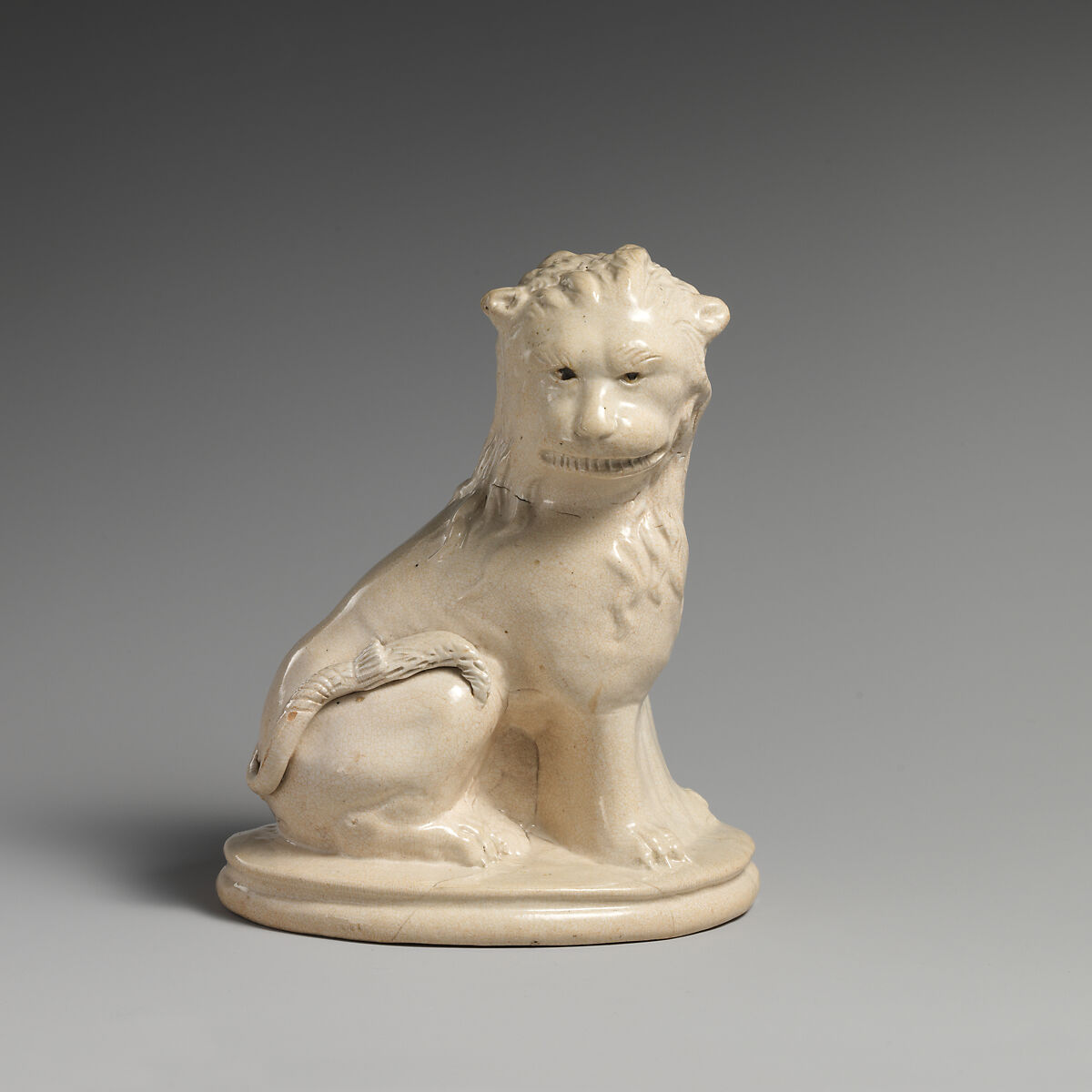 Lion, Salt-glazed stoneware, British, Staffordshire 