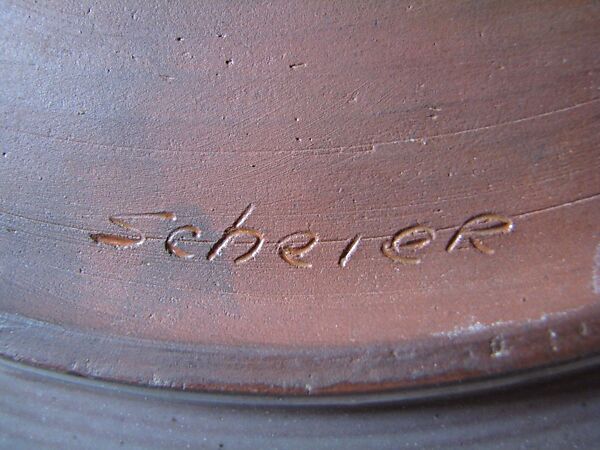 Plaque, Edwin Scheier (1910–2008), Stoneware, American