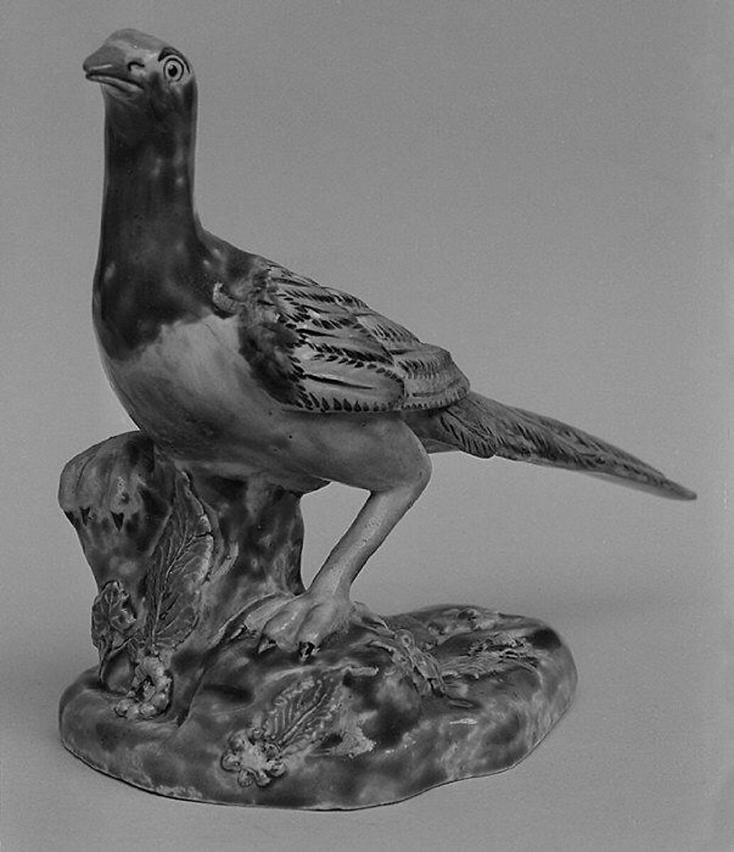 Pheasant, Salt-glazed stoneware, British, Staffordshire 