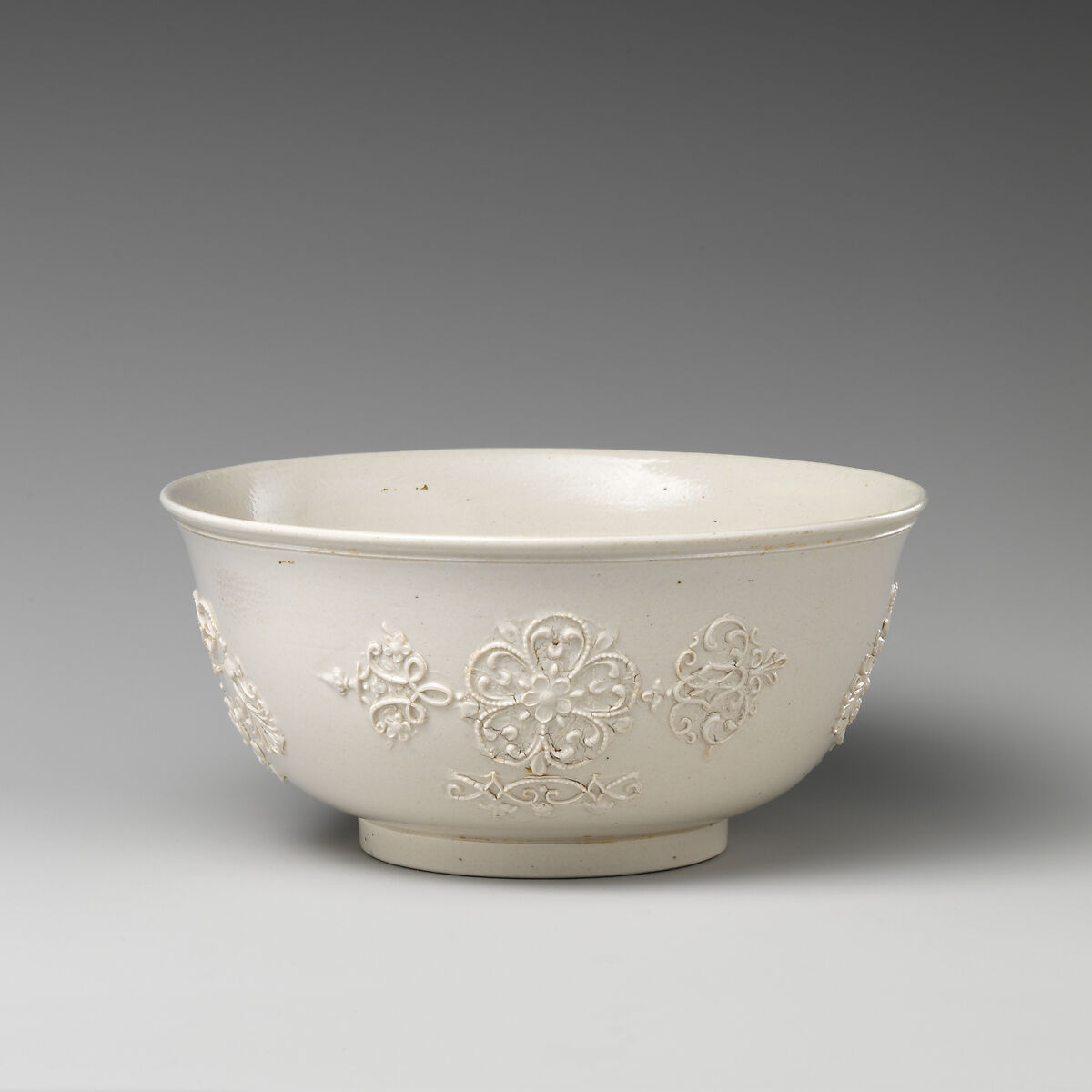 Bowl, Salt-glazed stoneware, British, Staffordshire 