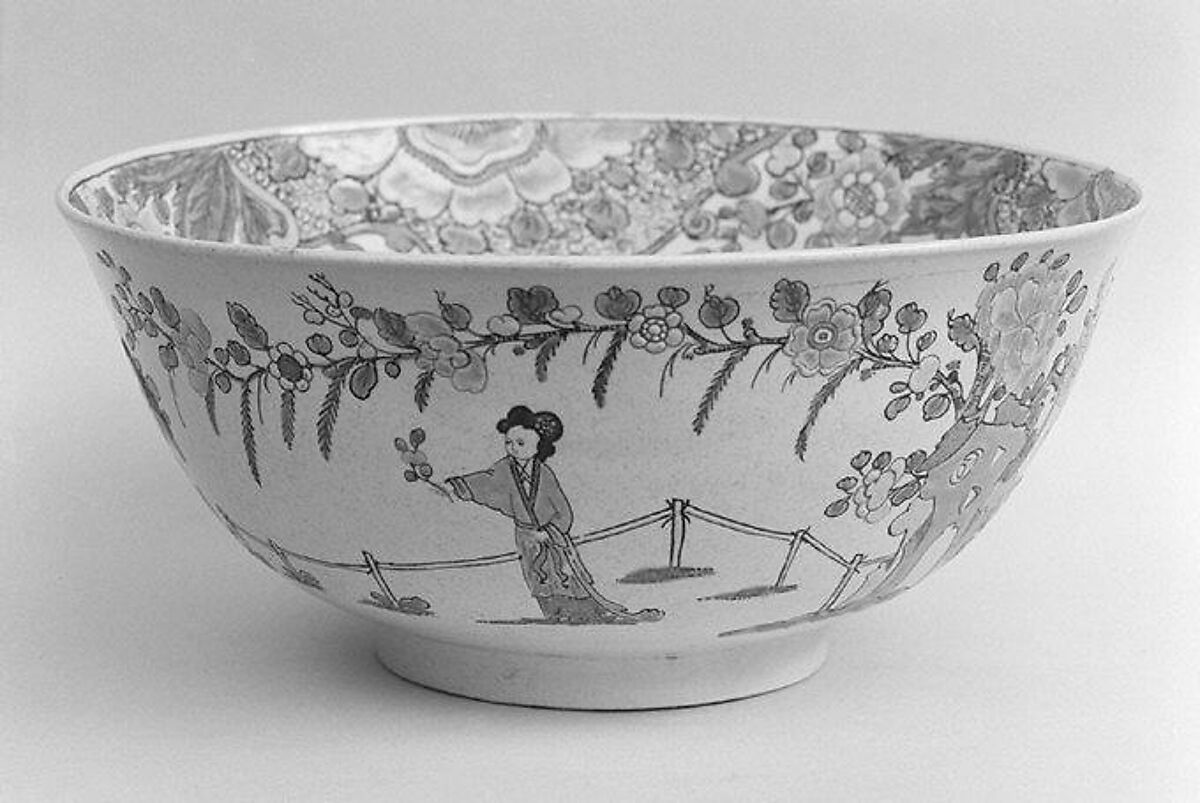 Bowl, Salt-glazed stoneware, British, Staffordshire 