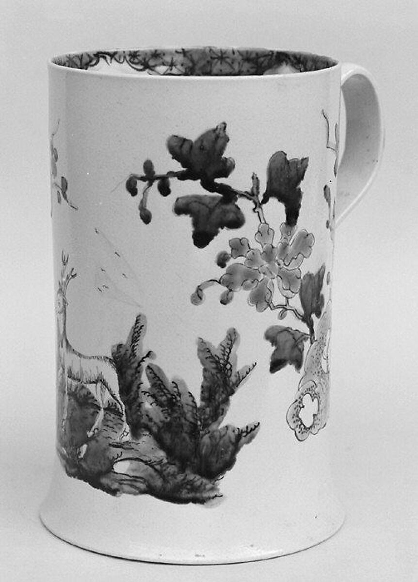 Mug, Salt-glazed stoneware, British, Staffordshire 