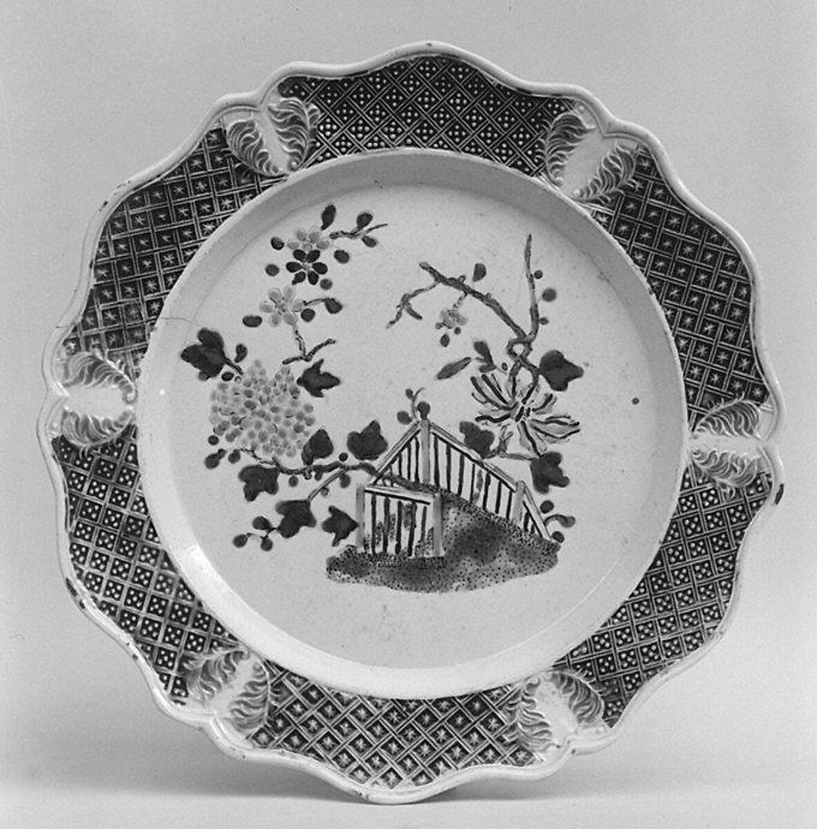 Plate, Salt-glazed stoneware, British, Staffordshire 