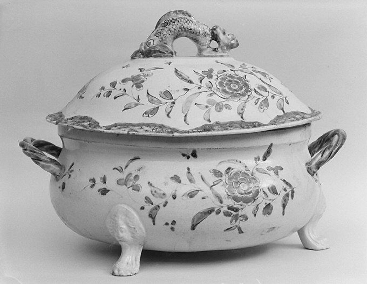 Tureen, Salt-glazed stoneware, British, Staffordshire 