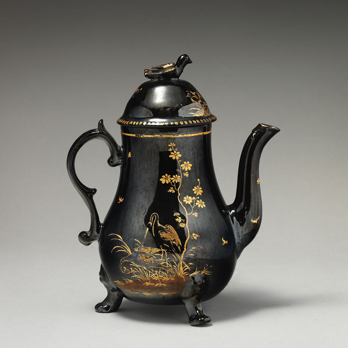 Coffeepot, Probably made at Jackfield Pottery, Shropshire, England, Glazed earthenware, British, probably Shropshire