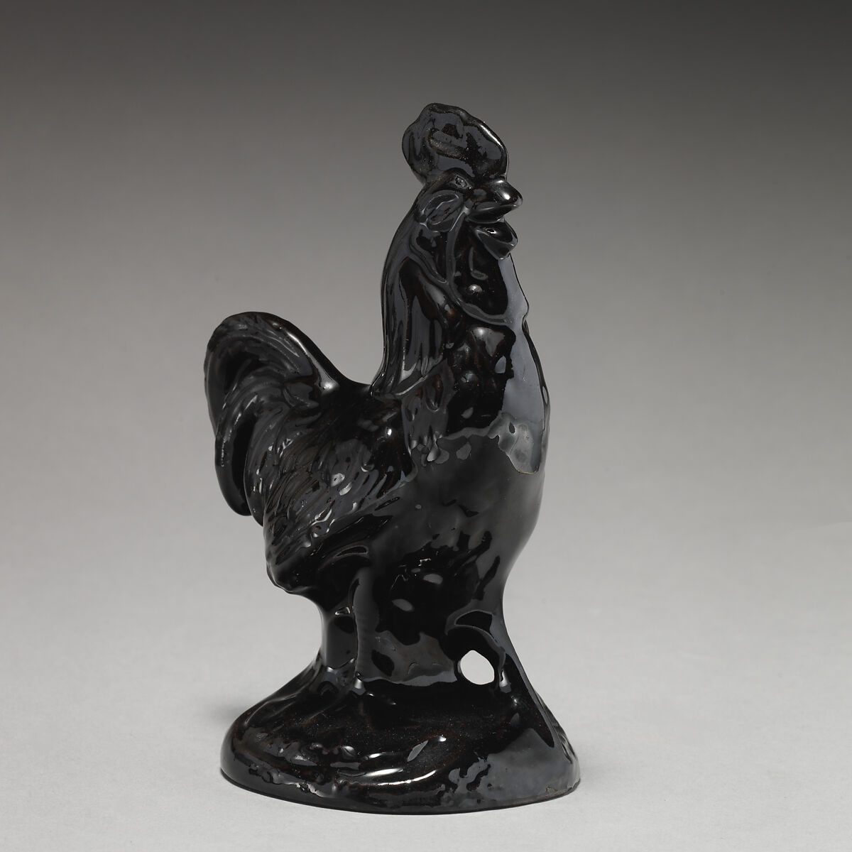 Cock, Probably made at Jackfield Pottery, Shropshire, England, Glazed earthenware, British, Shropshire