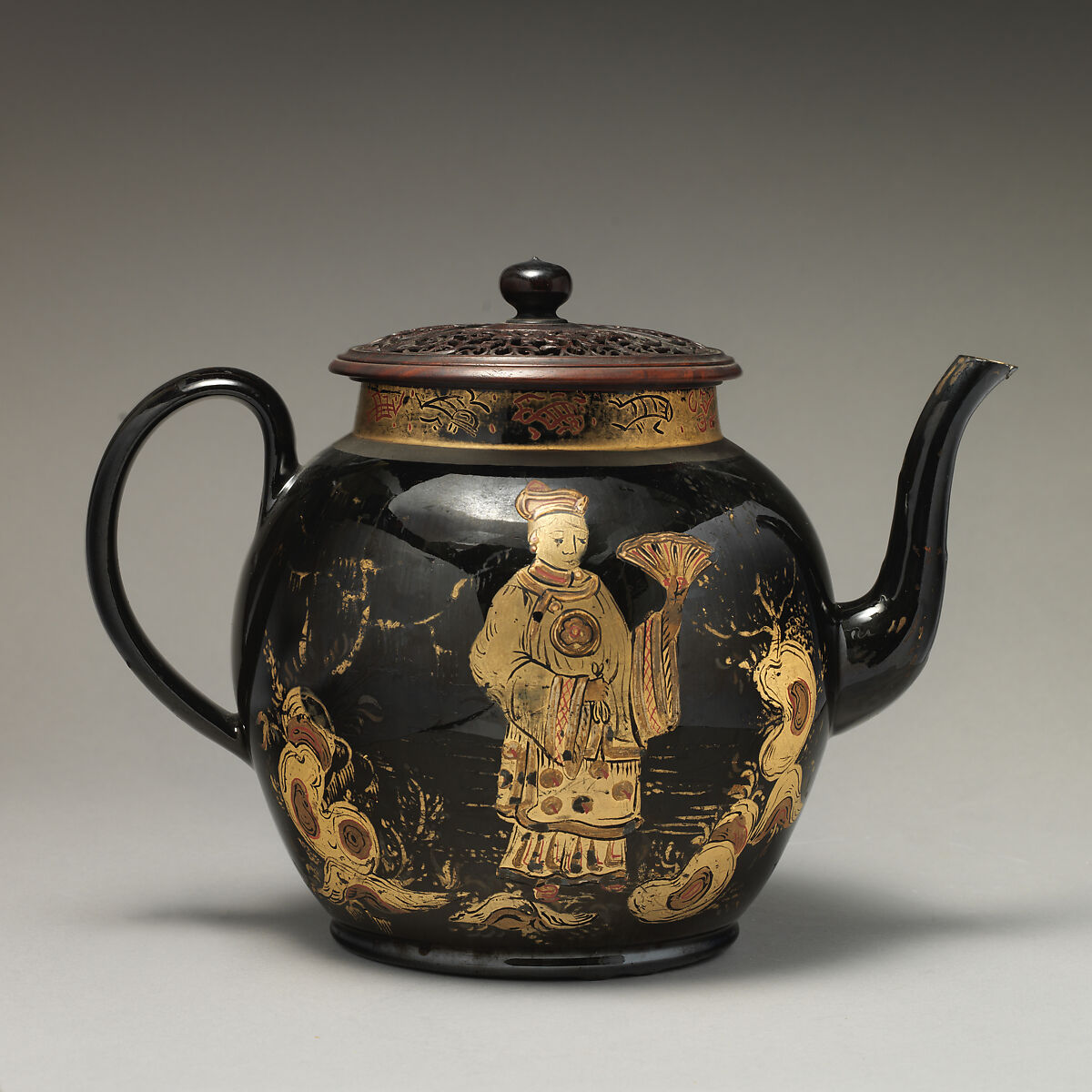 Punch pot, Probably made at Jackfield Pottery, Shropshire, England, Glazed earthenware, British, probably Shropshire