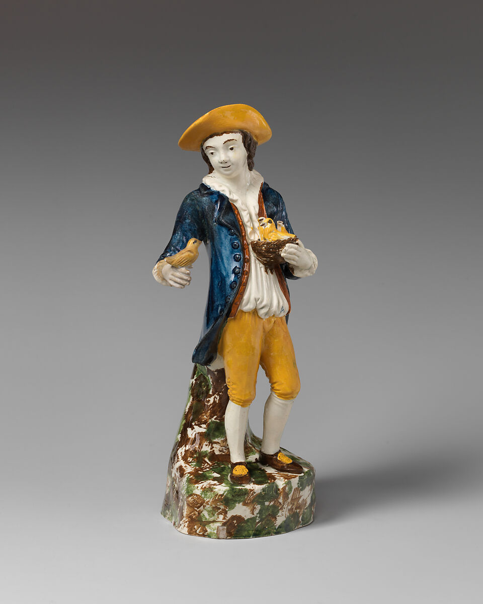 Boy (one of a pair), Lead-glazed earthenware, British, Staffordshire 