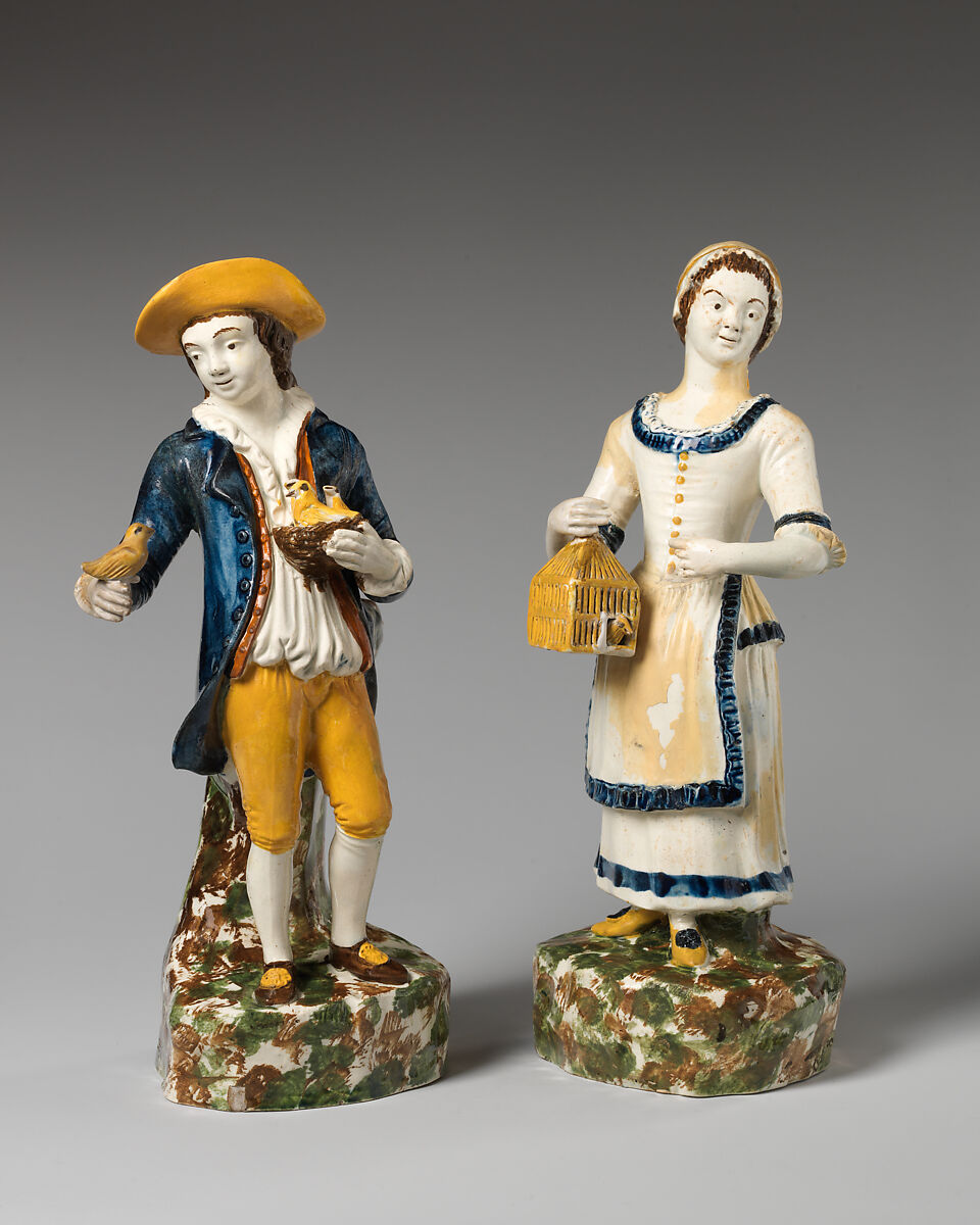 Boy (one of a pair), Lead-glazed earthenware, British, Staffordshire