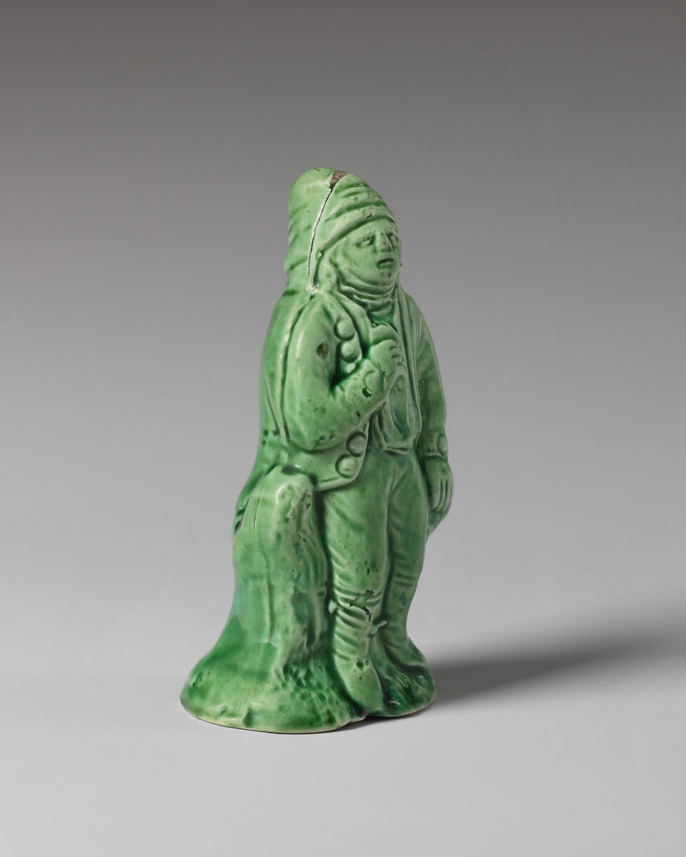 Figure of a standing man, Ralph Wood the Younger (British, Burslem 1748–1795 Burslem), Lead-glazed earthenware, British, Burslem, Staffordshire