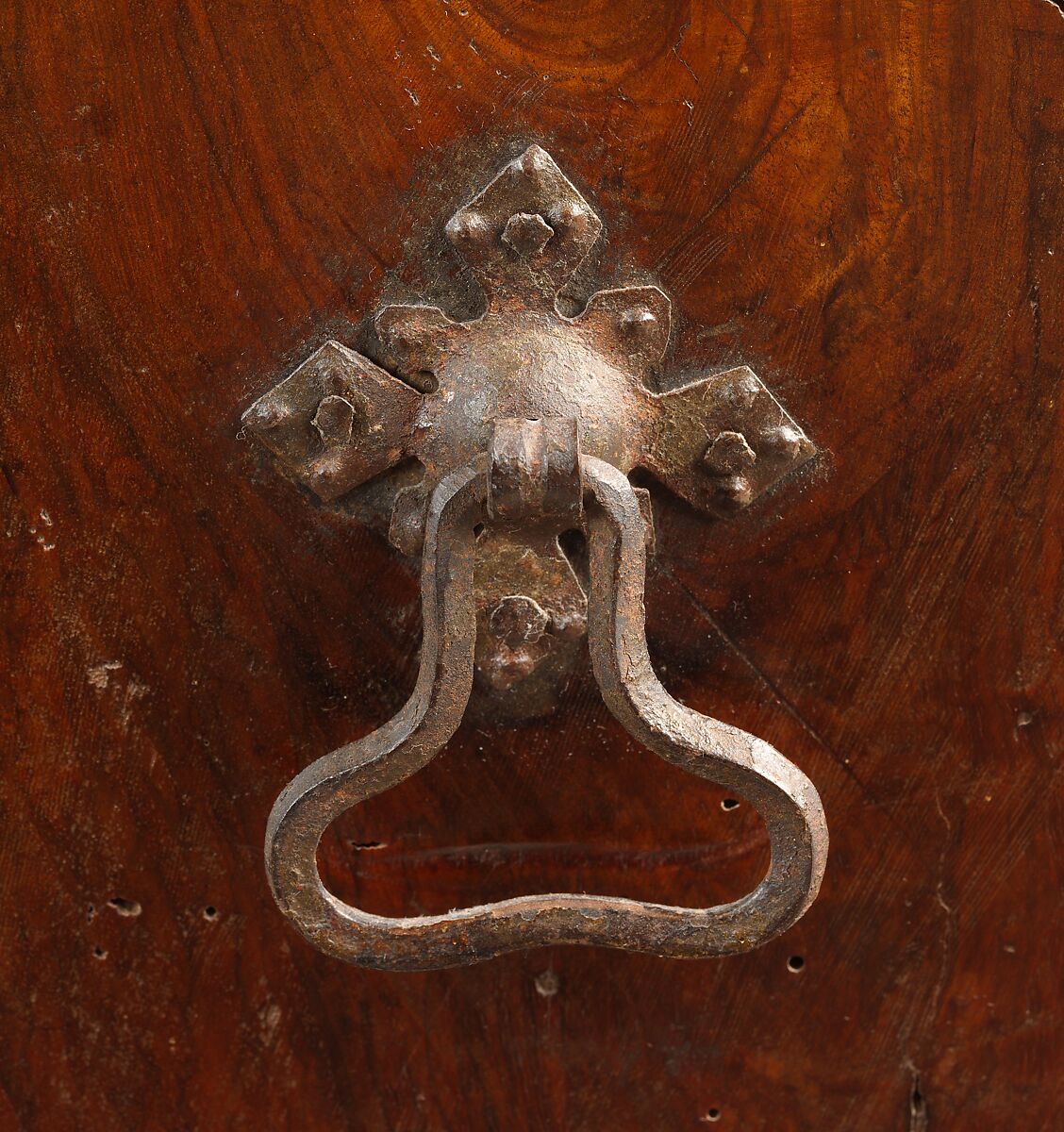 Sacristy cabinet, Poplar wood and walnut inlaid with various woods; iron locks, handles and key, Italian, Florence or Siena