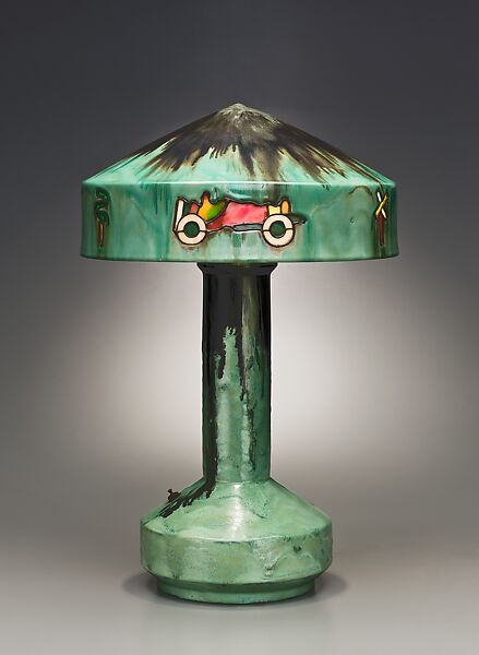 Table lamp, Fulper Pottery Company (1899–1935), Stoneware, leaded glass, American 