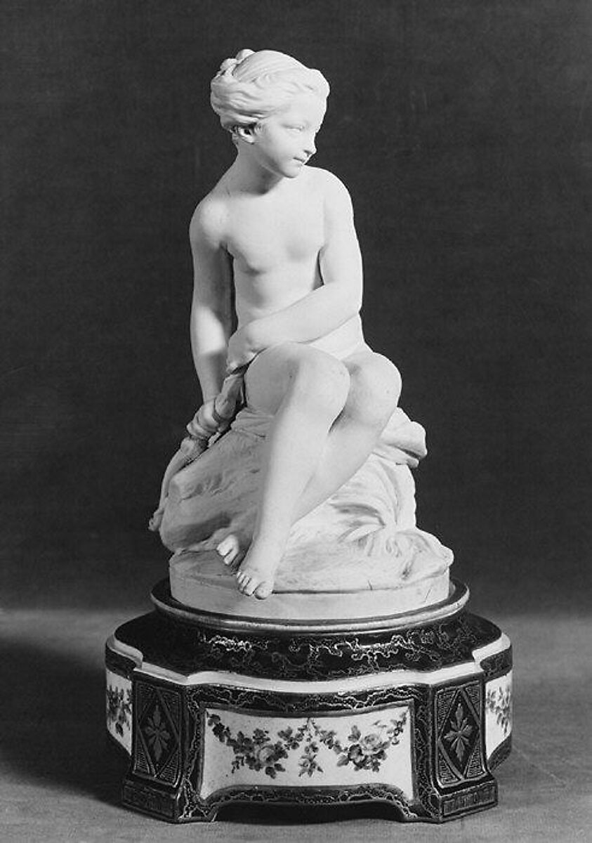 Psyche ("La Nymphe Falconet"), Sèvres Manufactory (French, 1740–present), Figure: soft-paste biscuit porcelain; base: glazed porcelain, enameled and gilt, French, Sèvres 