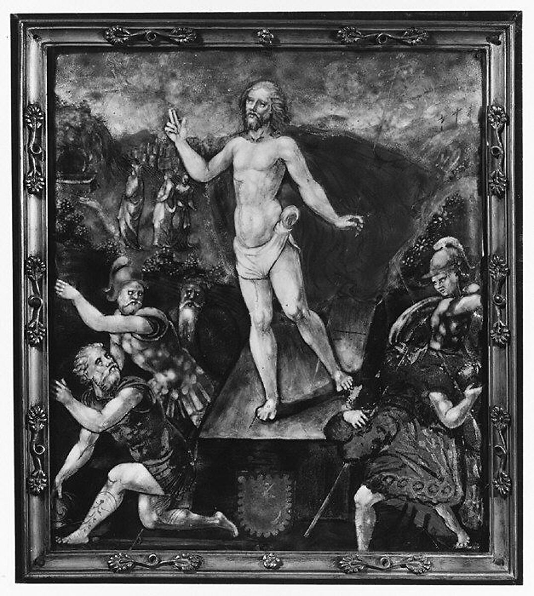 The Resurrection, Possibly Jean II Pénicaud (French, working ca. 1531/32–1549), Painted enamel on copper, partly gilt, French, Limoges 