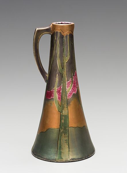 Vase, Owen China Company (1902–32), Earthenware (“Swastika Keramos” line), American 