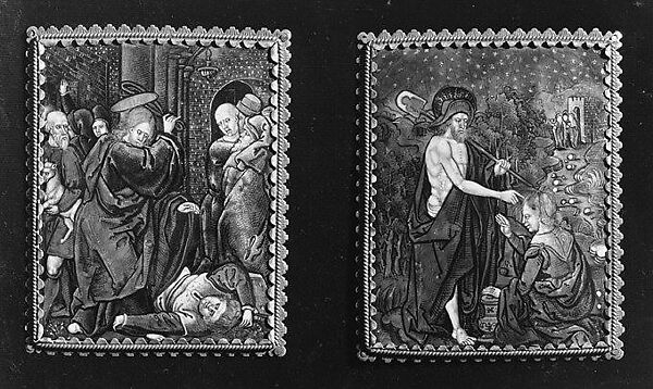 Noli Me Tangere (one of a series), Painted enamel on copper, partly gilt, French