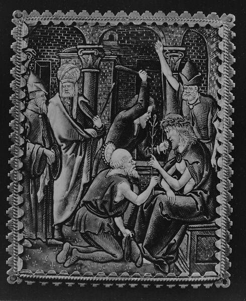 Christ Crowned with Thorns (one of a series), Painted enamel on copper, partly gilt, French