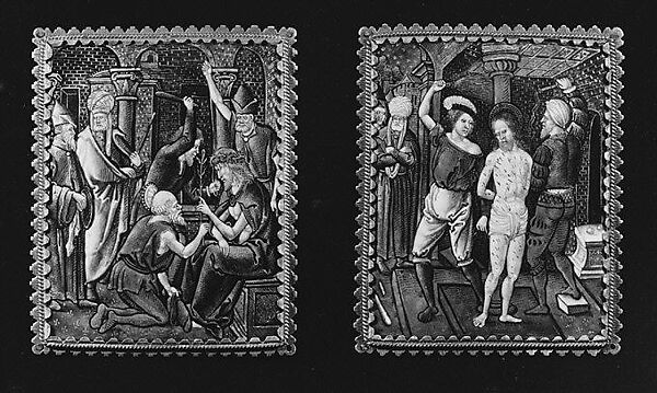Christ Crowned with Thorns (one of a series), Painted enamel on copper, partly gilt, French