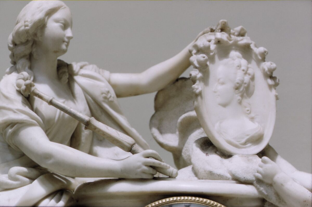 Clock, Clockmaker: Jean Martin (active 1737–81, died 1786), Case: Carrara marble, gilt-bronze mounts; Movement: brass, steel, French, Paris