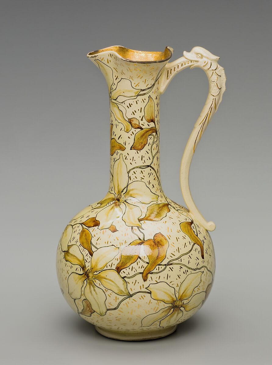 Ewer, Pauline Pottery (1883–1893), Earthenware, American 