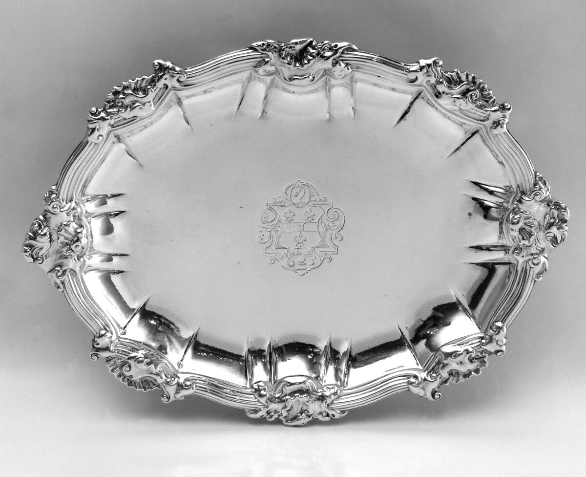Pair of trays, Paul de Lamerie (British, 1688–1751, active 1712–51), Silver, British, London