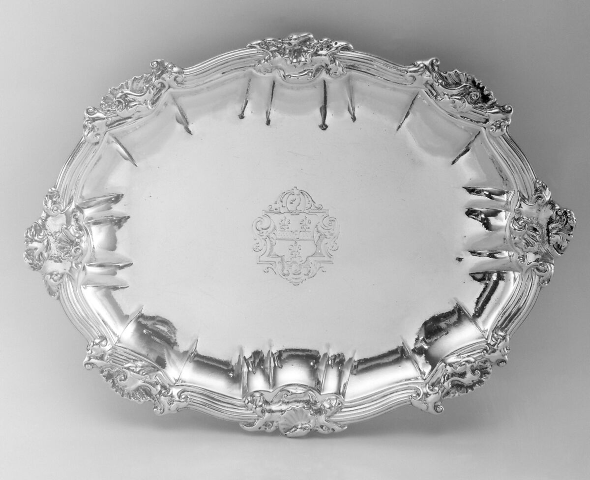 Pair of trays, Paul de Lamerie (British, 1688–1751, active 1712–51), Silver, British, London
