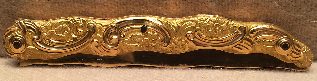 Nécessaire incorporating a watch (one of a pair), John Barbot (British, recorded 1751–65), Gold, agate, rubies, diamonds, silver, wood carcass, silk velvet, mirror glass; glass, enamel, ivory, steel; movement: gilded brass, steel; enamel face, British, London