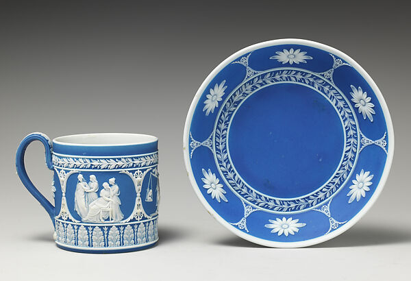 Cup and saucer, Josiah Wedgwood and Sons (British, Etruria, Staffordshire, 1759–present), Jasperware, British, Etruria, Staffordshire 