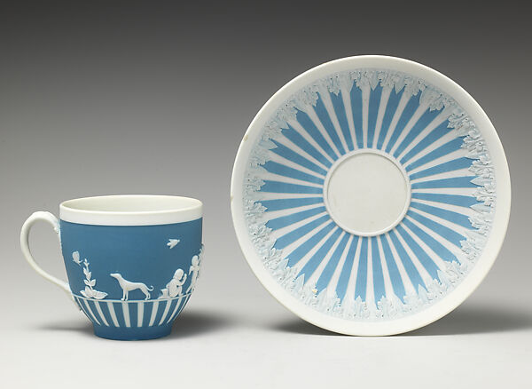 Cup and saucer, Josiah Wedgwood and Sons (British, Etruria, Staffordshire, 1759–present), Jasperware, British, Etruria, Staffordshire 