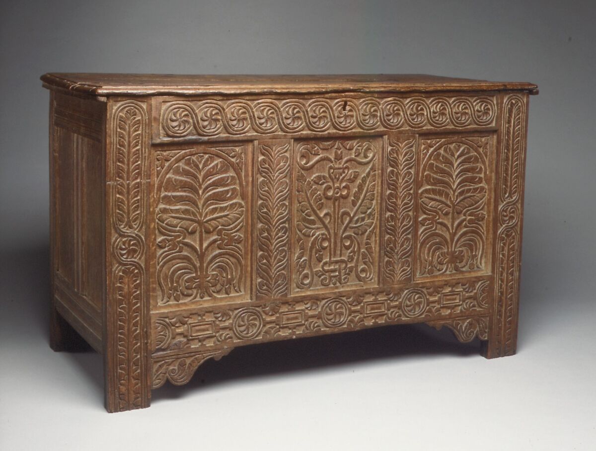 Chest, Possibly William Searle (died 1667), White oak, red oak, American
