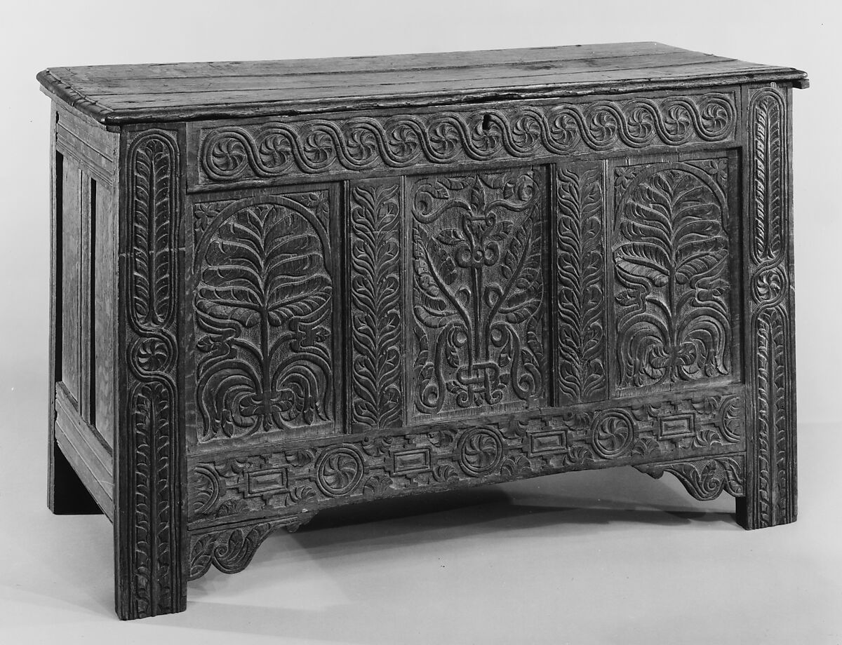 Chest, Possibly William Searle (died 1667), White oak, red oak, American