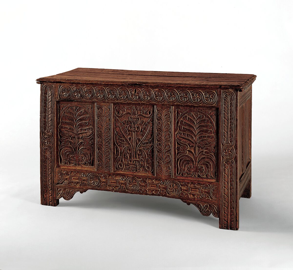 Chest, Possibly William Searle (died 1667), White oak, red oak, American
