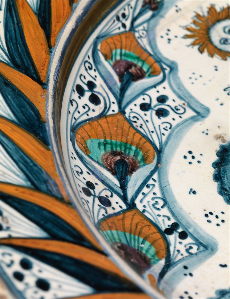 Dish with arms of the Visconti family, Maiolica (tin-glazed earthenware), Italian, probably Deruta