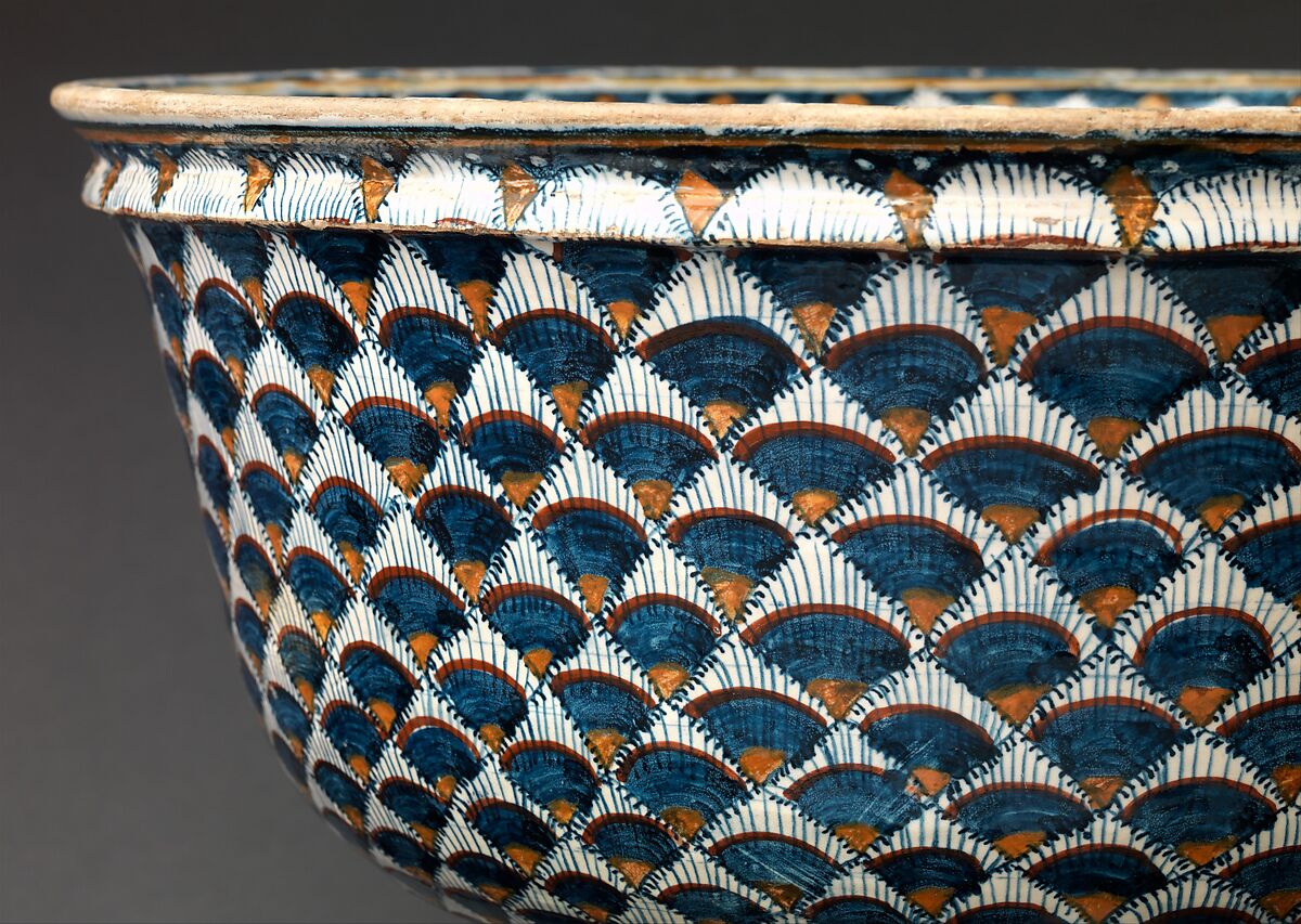 Bowl on foot with arms of the Ridolfi di Borgo family, Maiolica (tin-glazed earthenware), Italian, Montelupo