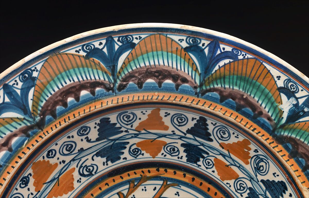 Plate with stag resting, Maiolica (tin-glazed earthenware), Italian, Montelupo