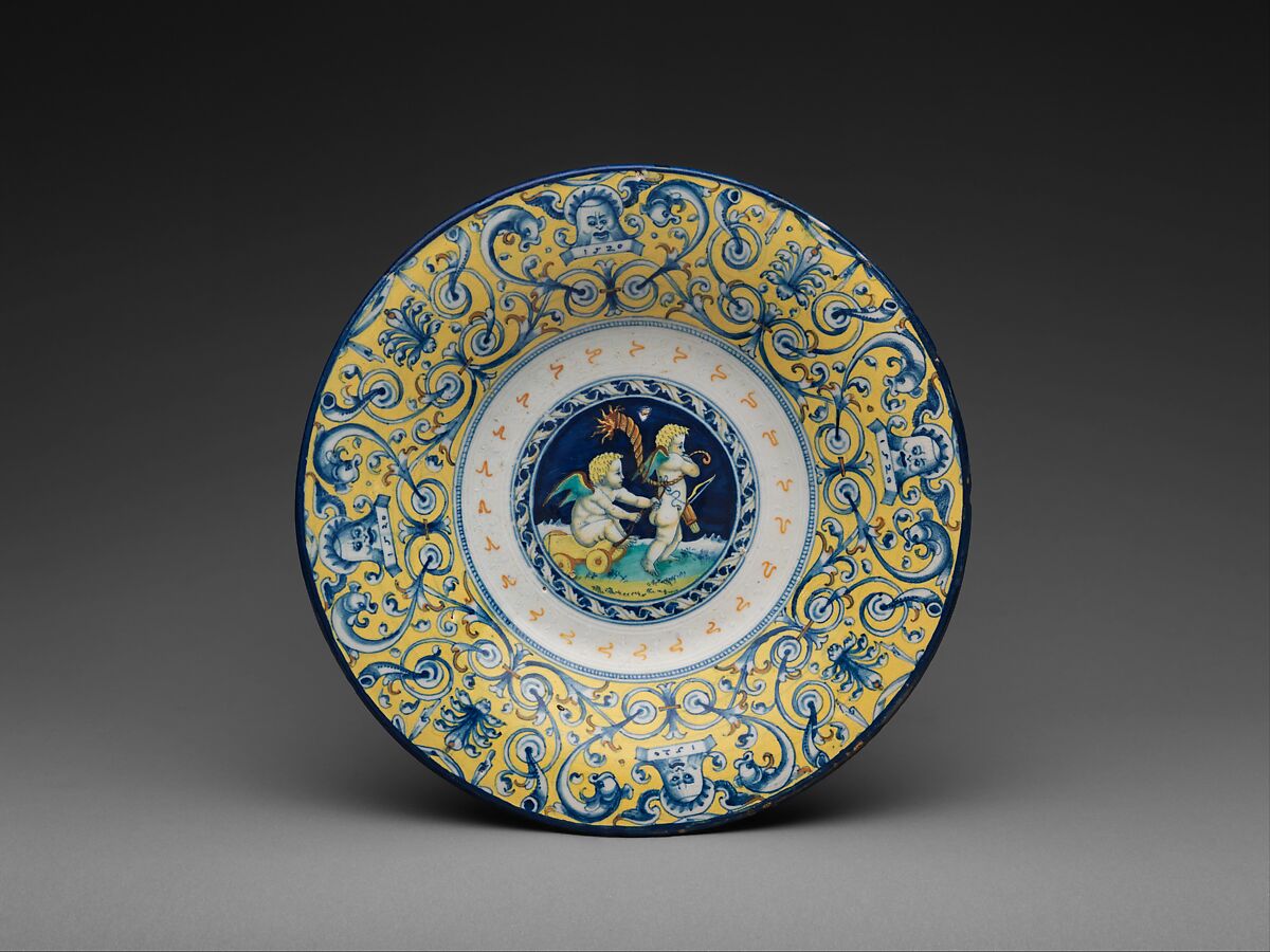 Dish, Maiolica (tin-glazed earthenware), Italian, Faenza 