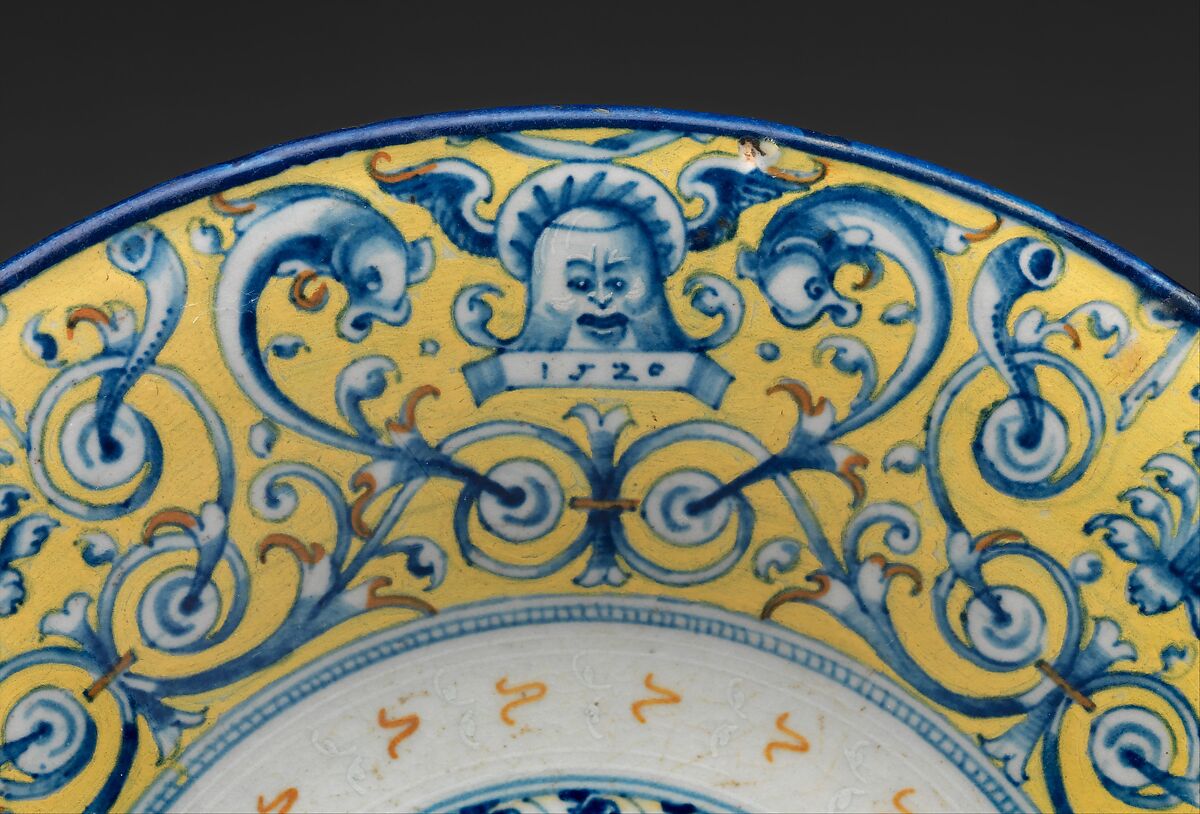 Dish, Maiolica (tin-glazed earthenware), Italian, Faenza