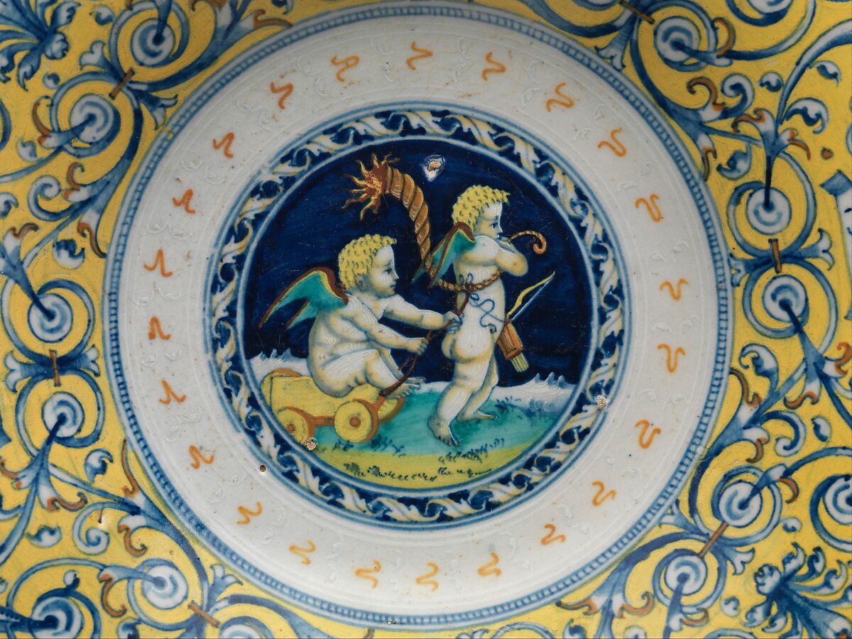 Dish, Maiolica (tin-glazed earthenware), Italian, Faenza