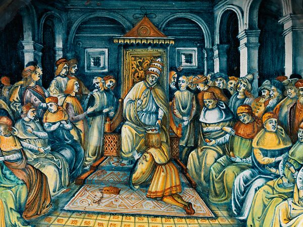 Bowl with A Papal Coronation, Possibly by Ferruccio Mengaroni (Italian, 1876–1925), Maiolica (tin-glazed earthenware), Italian, probably Pesaro