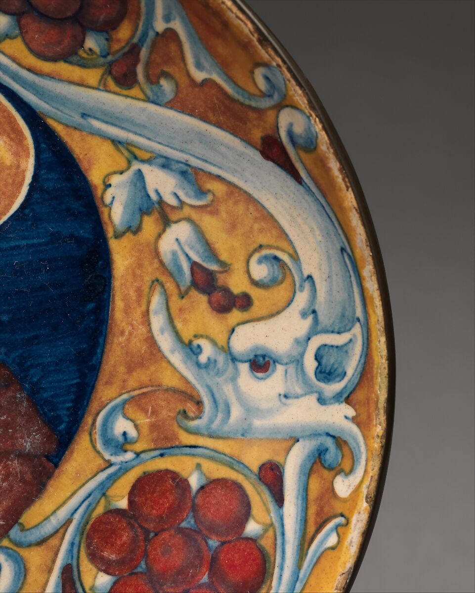Shallow bowl with a bearded saint, Workshop of Maestro Giorgio Andreoli (Italian (Gubbio), active first half of 16th century), Maiolica (tin-glazed earthenware), lustered, Italian, Gubbio